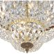 Waltham 4 Light 18 inch Olde Brass Flush Ceiling Light in Clear Hand Cut