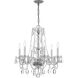 Traditional Crystal 6 Light 23 inch Polished Chrome Chandelier Ceiling Light