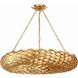 Broche 8 Light 33.5 inch Antique Gold Chandelier Ceiling Light