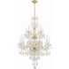 Traditional Crystal 15 Light 32 inch Polished Brass Chandelier Ceiling Light