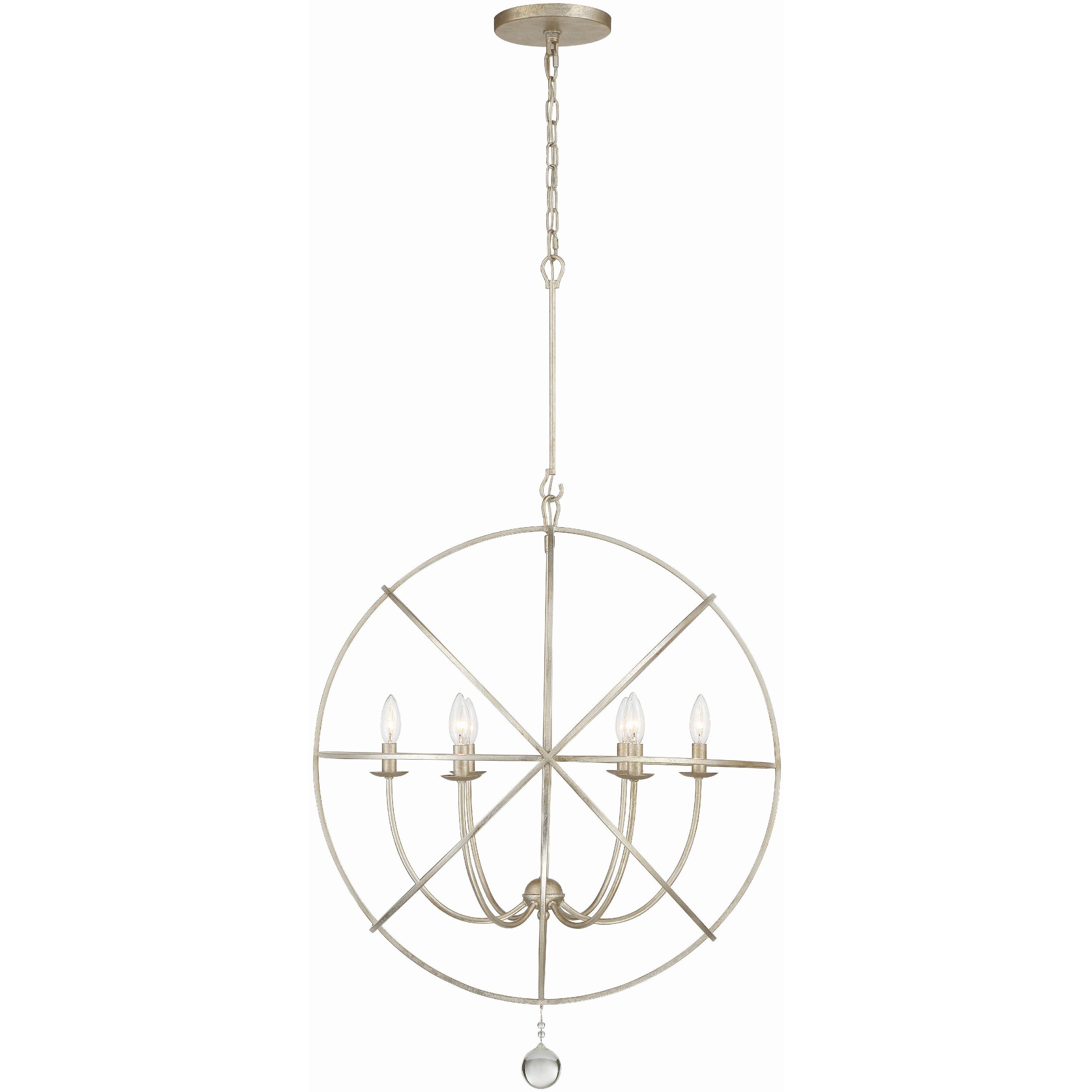 Solaris 6 Light 28.5 inch Olde Silver Chandelier Ceiling Light