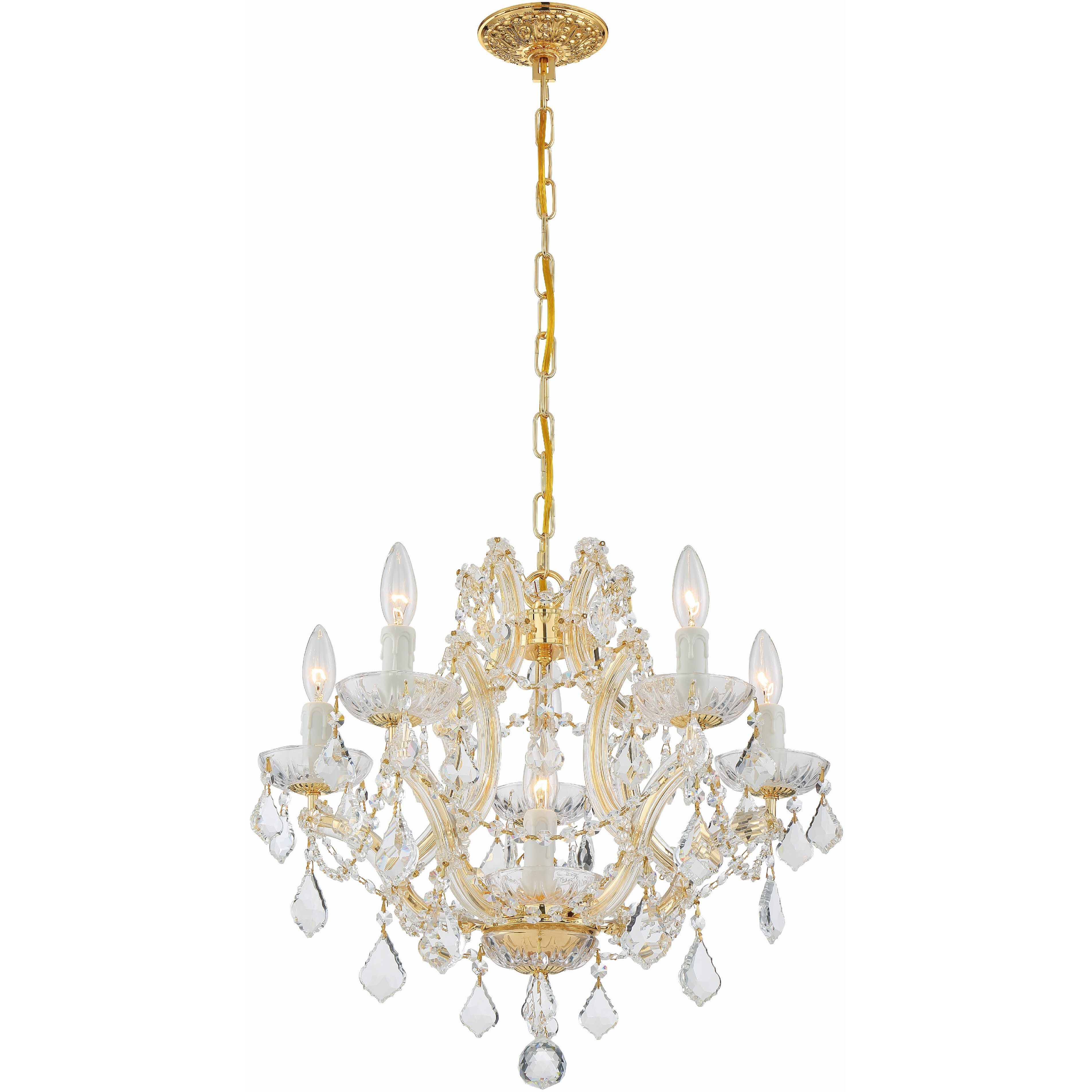 Maria Theresa 6 Light 20 inch Gold Chandelier Ceiling Light in Clear Hand Cut
