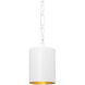 Alston 1 Light 8 inch Matte White and Antique Gold Mini Pendant Ceiling Light