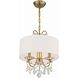 Othello 3 Light 14 inch Vibrant Gold Mini Chandelier Ceiling Light in Clear Swarovski Strass