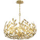 Broche 5 Light 23 inch Antique Gold Chandelier Ceiling Light