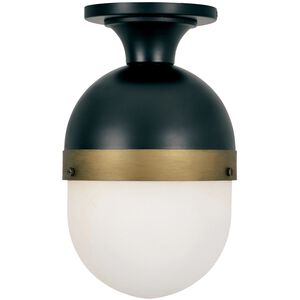 Capsule 1 Light 8 inch Matte Black/Textured Gold Outdoor Semi Flush, Brian Patrick Flynn