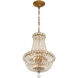 Roslyn 5 Light 12 inch Aged Brass Mini Chandelier Ceiling Light