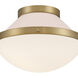 Xander 1 Light 12.25 inch Vibrant Gold and Blush Flush Mount Ceiling Light