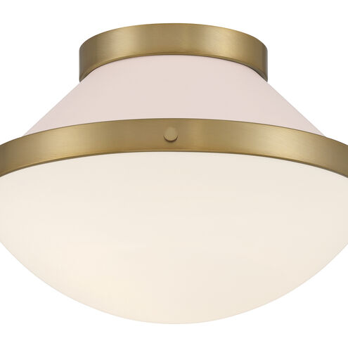 Xander 1 Light 12.25 inch Vibrant Gold and Blush Flush Mount Ceiling Light