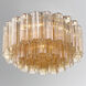 Addis 7 Light 22.25 inch Aged Brass Flush Mount Ceiling Light in Tronchi Glass Amber