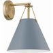 Xavier Sconce Wall Light in Vibrant Gold and Blue