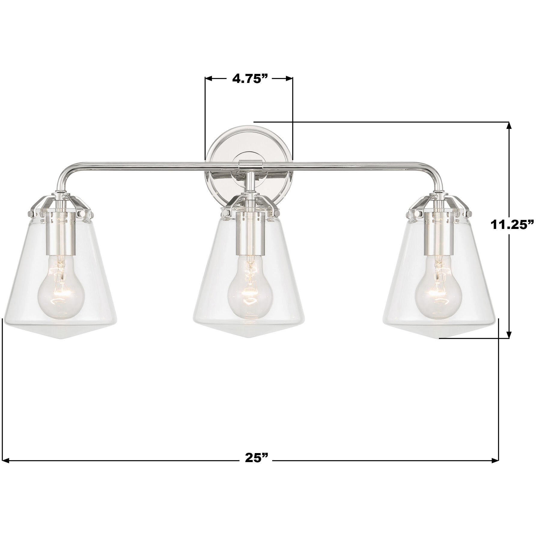 Voss Bath Vanity Light Wall Light in Polished Nickel