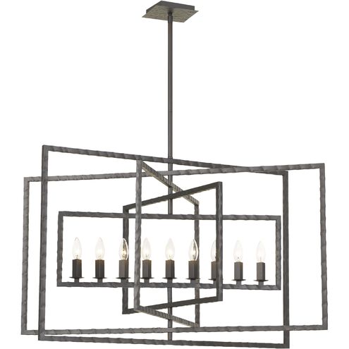 Capri 9 Light 39 inch Raw Steel Chandelier Ceiling Light
