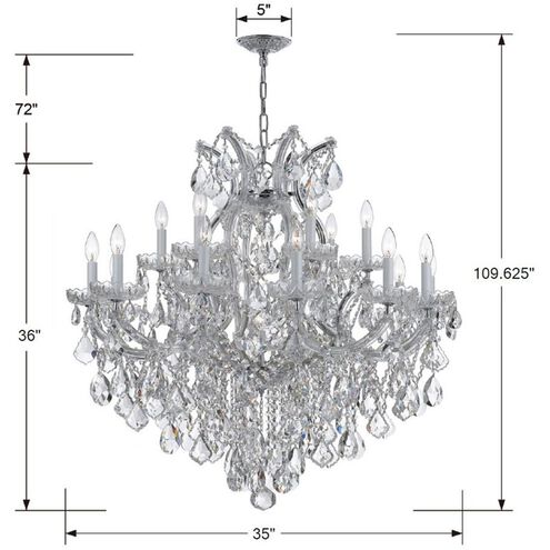 Maria Theresa 19 Light 38 inch Polished Chrome Chandelier Ceiling Light in Clear Hand Cut