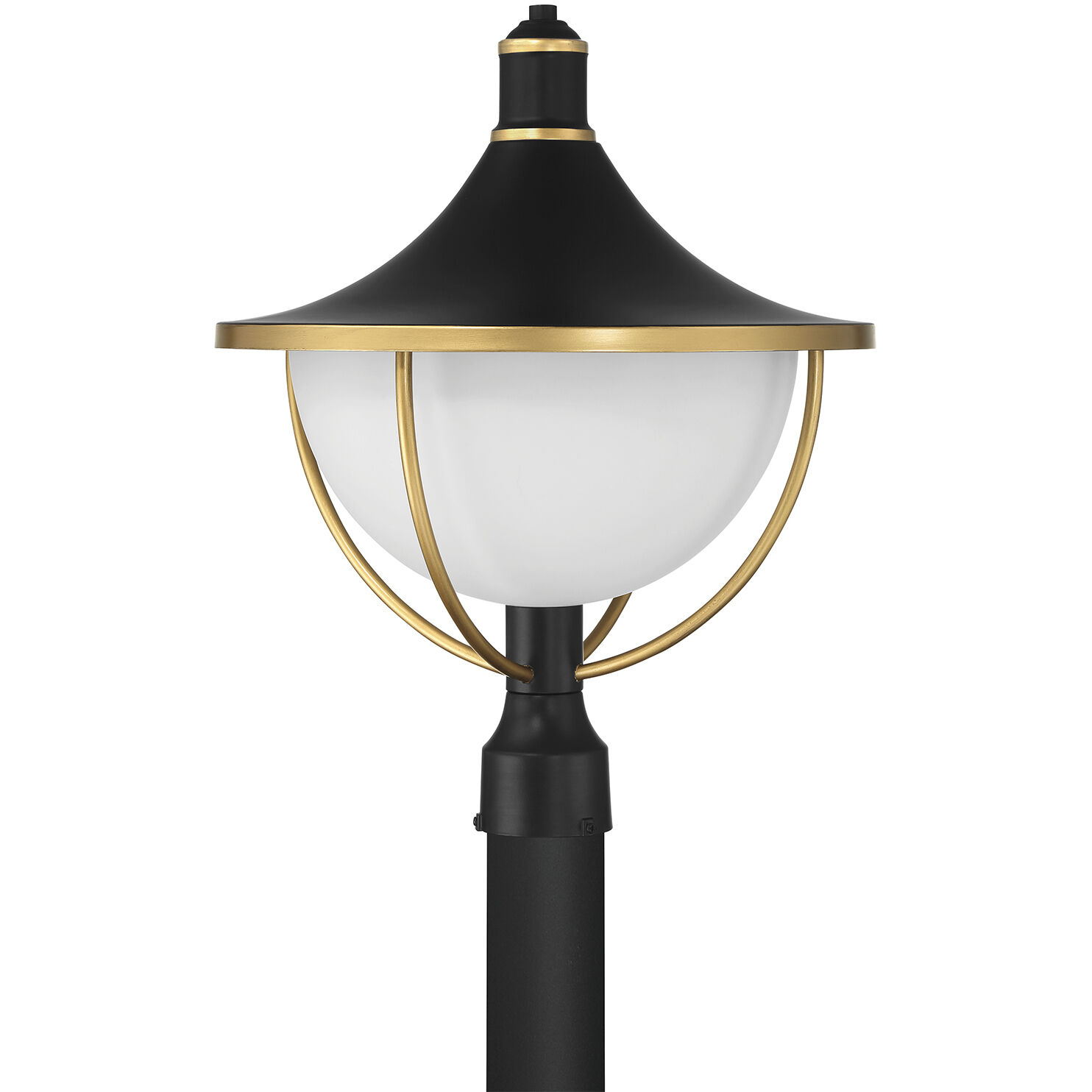 Atlas 1 Light 20.75 inch Matte Black and Textured Gold Outdoor Post