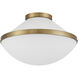 Xander 2 Light 16.25 inch Vibrant Gold Flush Ceiling Light in Vibrant Gold and White