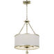Broche 3 Light 14 inch Antique Silver Mini Chandelier Ceiling Light