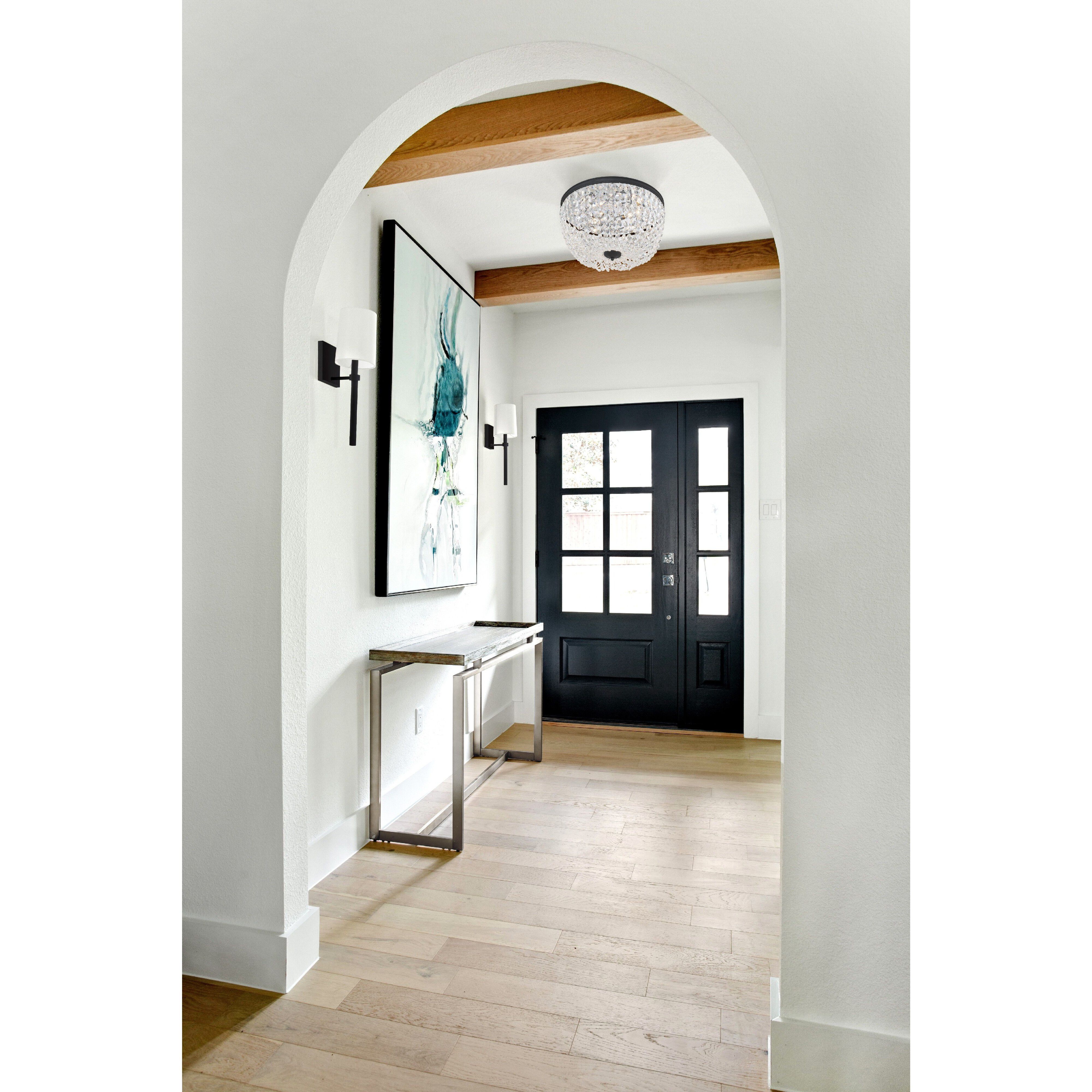 Nola 3 Light 14.25 inch Black Forged Flush Ceiling Light