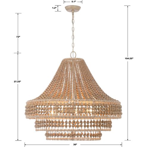 Silas 8 Light 30 inch Burnished Silver Chandelier Ceiling Light
