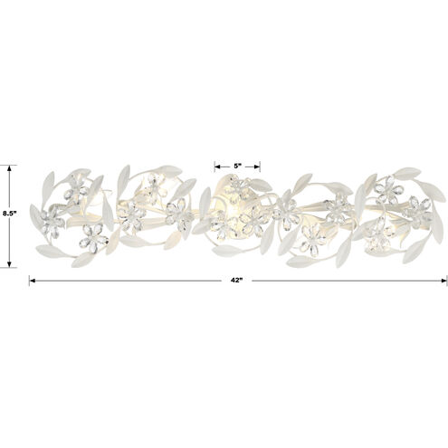 Marselle 5 Light 42 inch Matte White Bathroom Vanity Light Wall Light