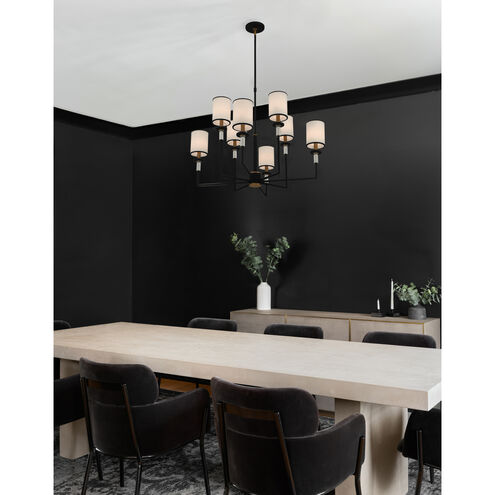 Hatfield 8 Light 33.25 inch Black Forged and Vibrant Gold Chandelier Ceiling Light
