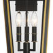 Hawkins 3 Light 19.5 inch Matte Black and Textured Gold Outdoor Sconce
