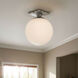 Orly 1 Light 10 inch Polished Nickel Semi Flush Ceiling Light
