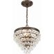 Calypso 3 Light 13 inch Vibrant Bronze Chandelier Ceiling Light