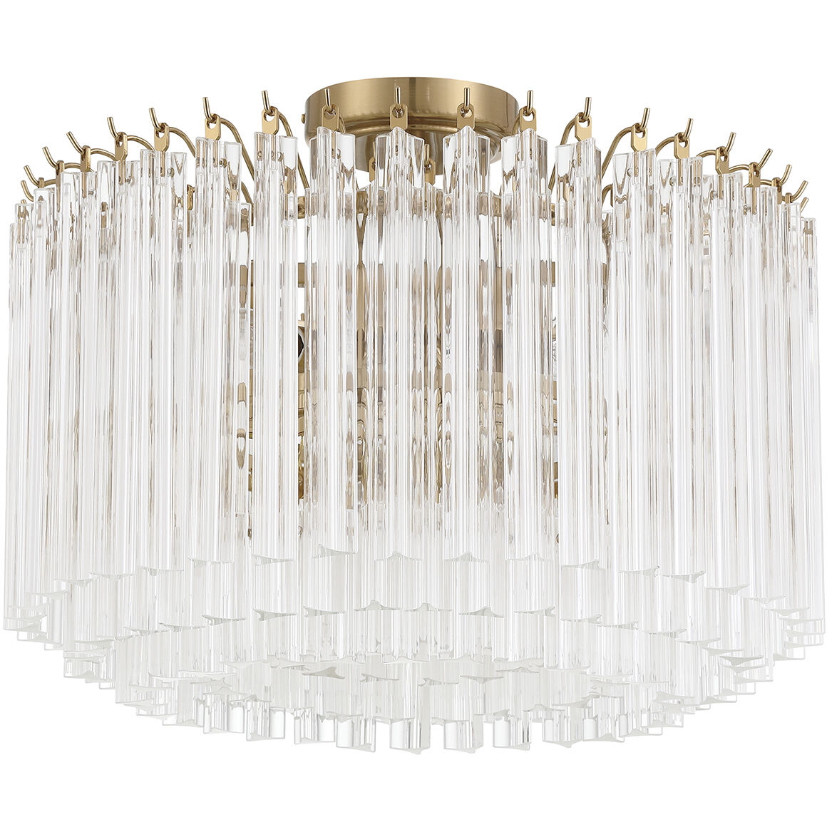 Lofton 5 Light 18 inch Aged Brass Semi Flush Ceiling Light