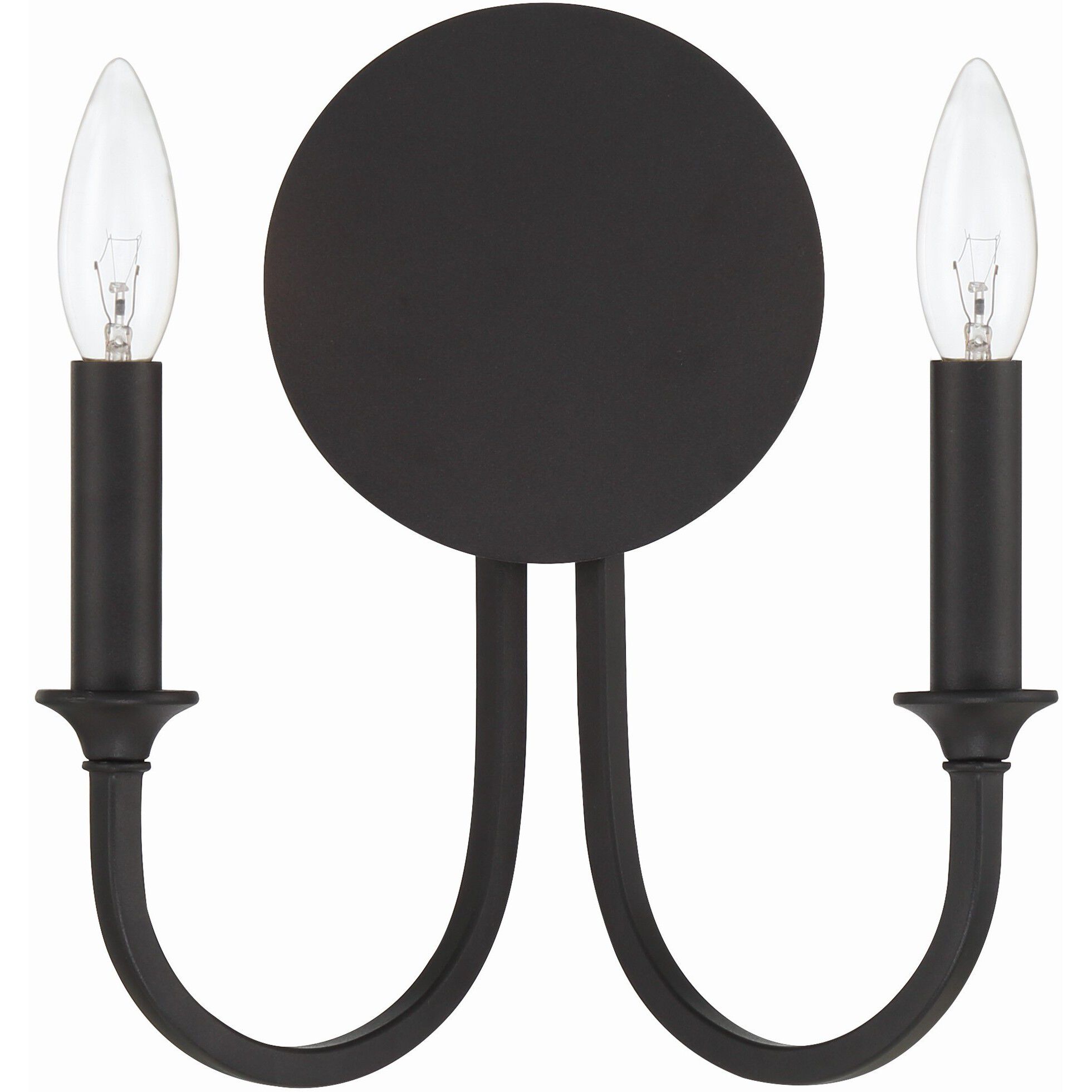 Payton Bath Wall Light in Black Forged