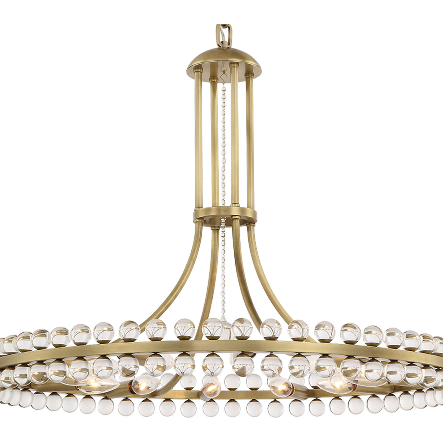 Clover 12 Light 28.75 inch Aged Brass Chandelier Ceiling Light