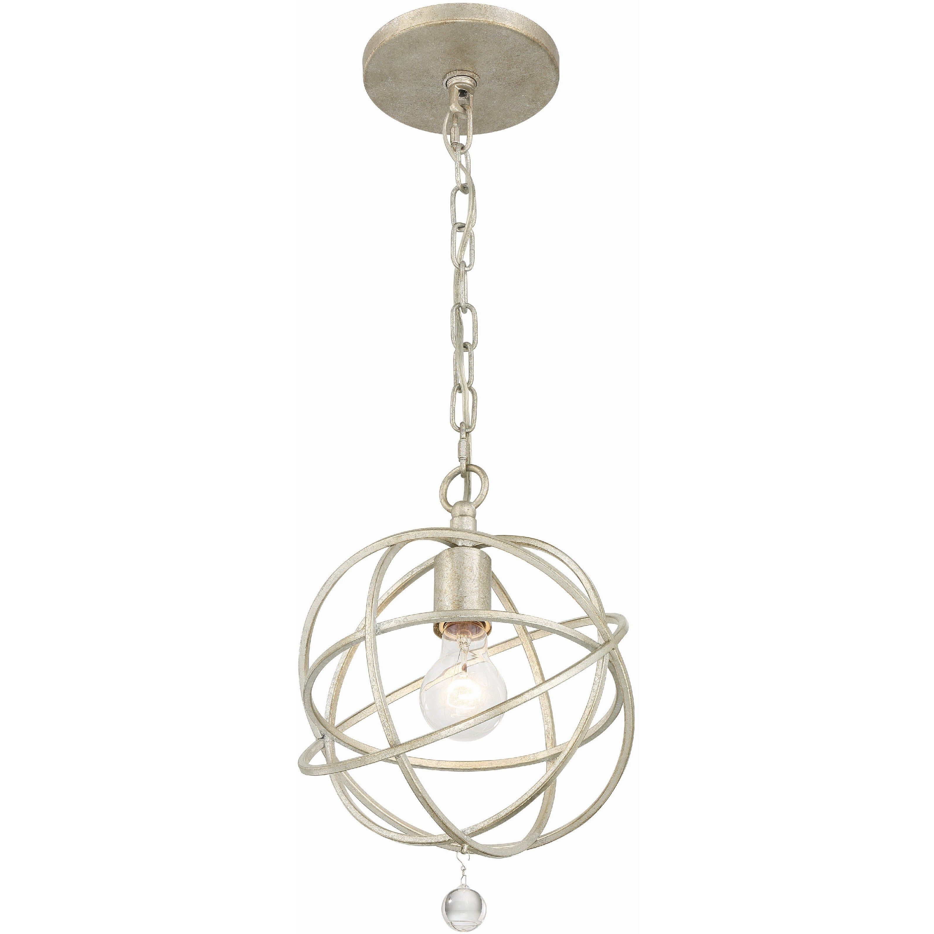 Solaris 1 Light 9 inch Olde Silver Mini Pendant Ceiling Light