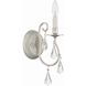 Ashton Bath Sconce Wall Light in Clear Swarovski Strass, Olde Silver