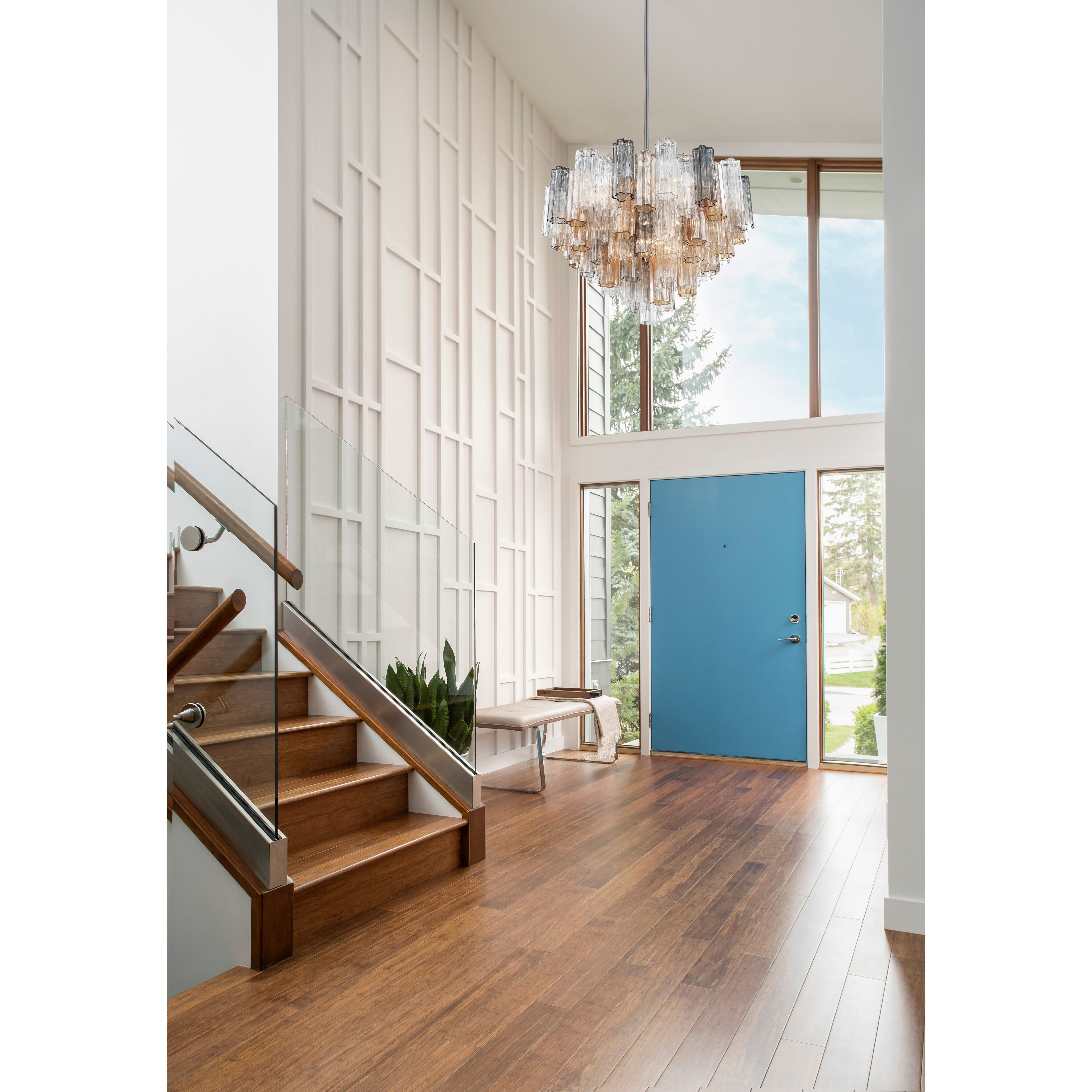 Addis 16 Light 32 inch Polished Chrome Chandelier Ceiling Light in Tronchi Glass Autumn