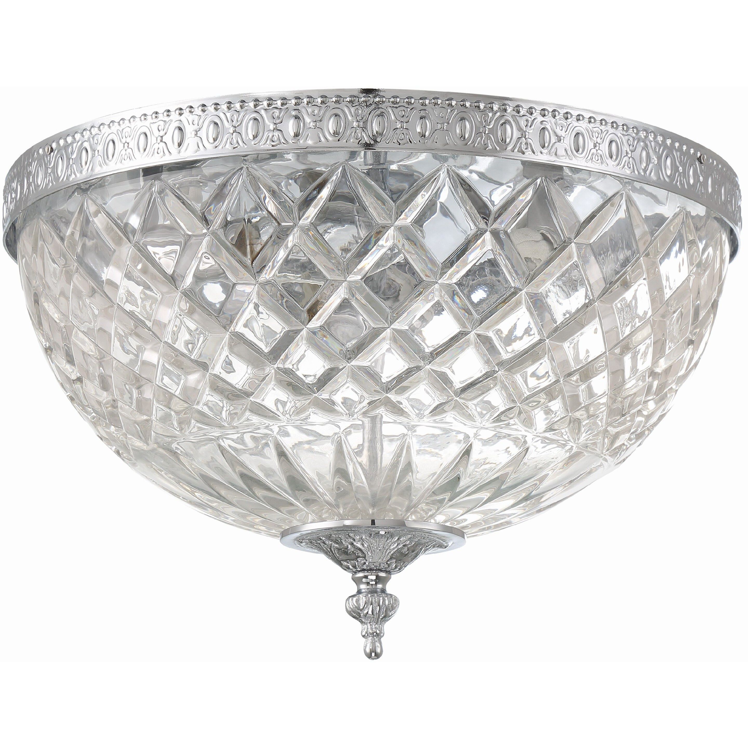 Radley 3 Light 12 inch Polished Chrome Flush Ceiling Light