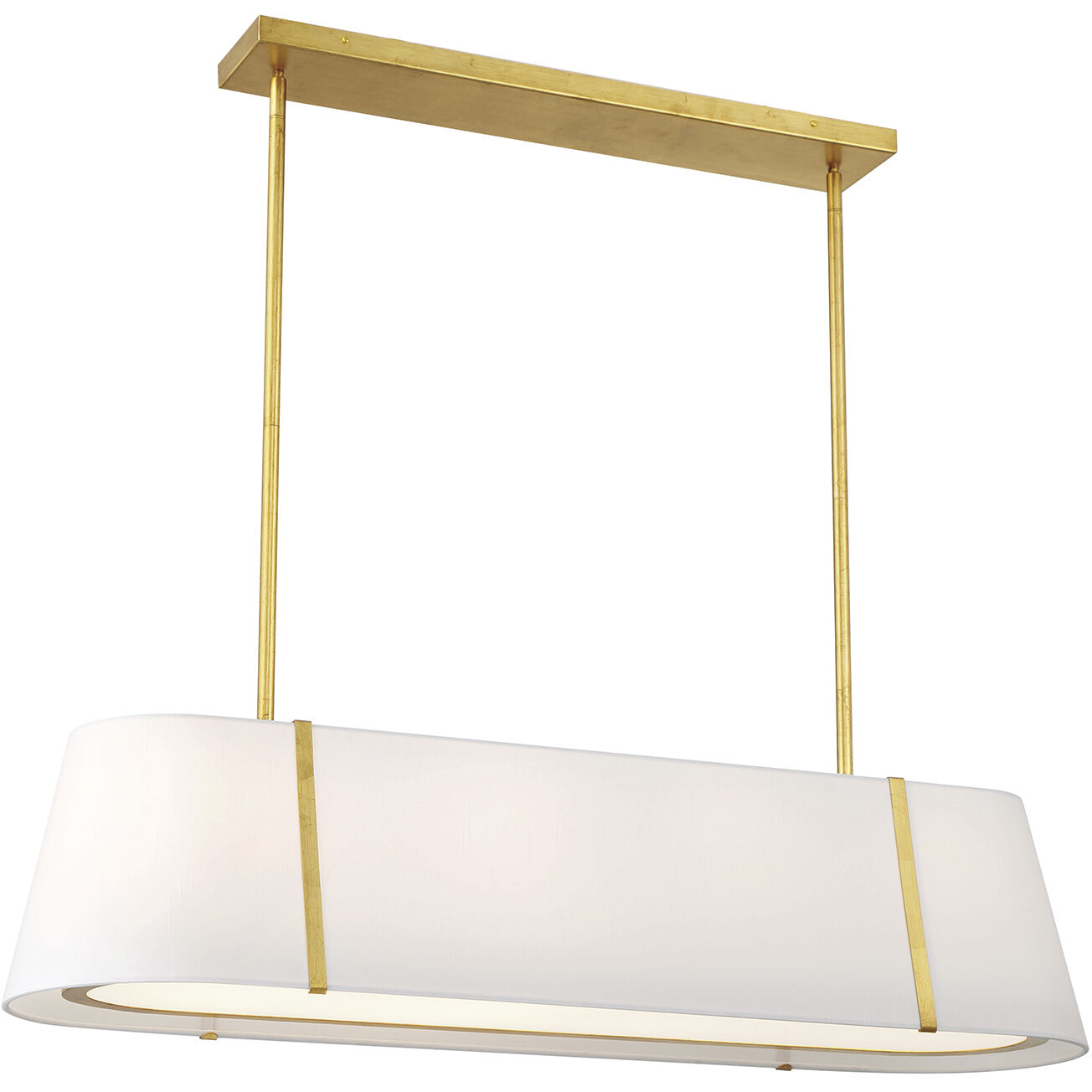 Fulton 4 Light 41.75 inch Antique Gold Linear Chandelier Ceiling Light