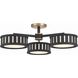 Kendal 6 Light 29.25 inch Vibrant Gold and Black Forged Semi Flush Ceiling Light