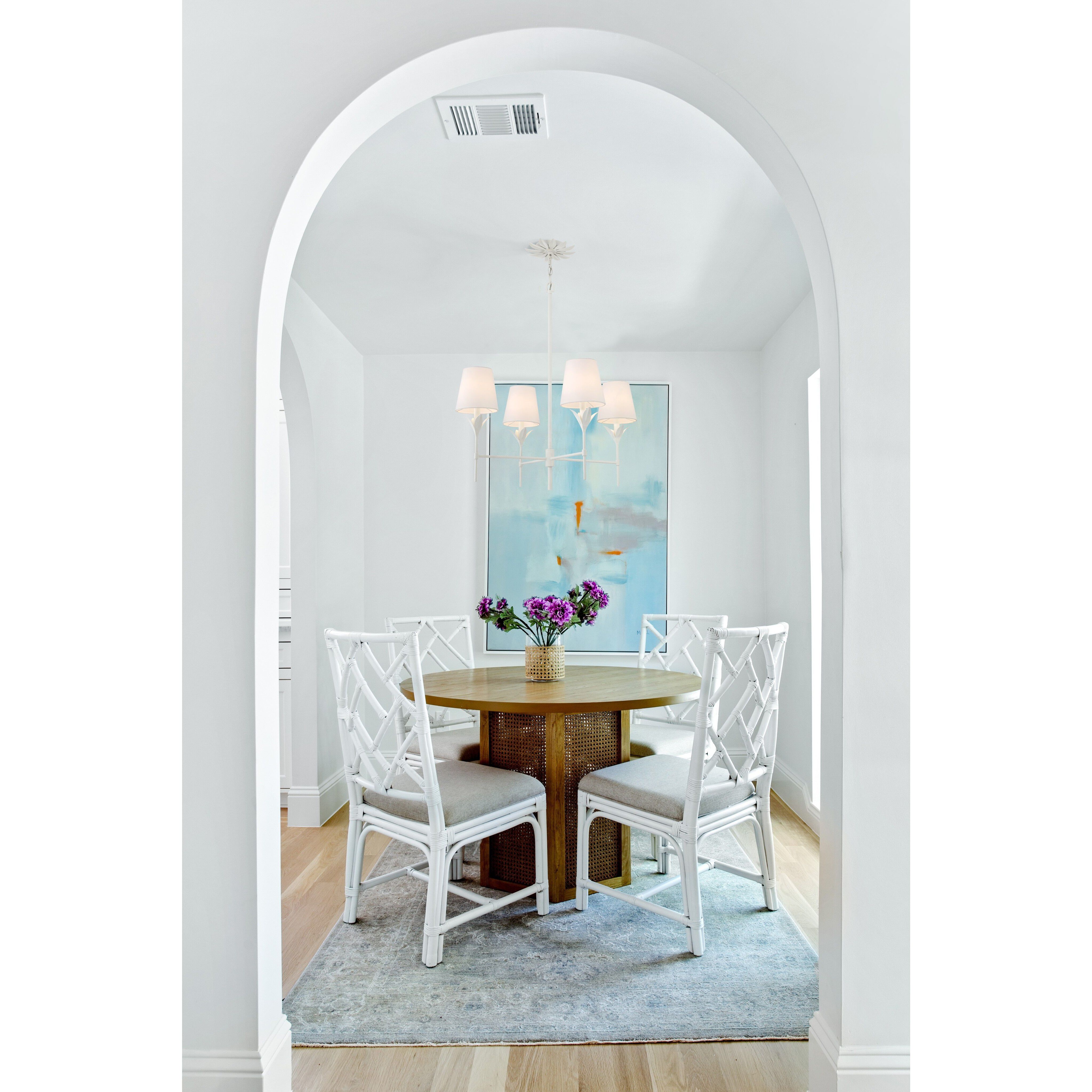 Broche 4 Light 28 inch Matte White Chandelier Ceiling Light