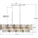 Addis 14 Light 51.75 inch Polished Chrome Linear Chandelier Ceiling Light in Tronchi Glass Autumn