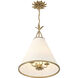 Broche 4 Light 18 inch Antique Gold Pendant Ceiling Light