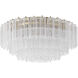 Addis 16 Light 32 inch Aged Brass Flush Mount Ceiling Light in Tronchi Glass Clear