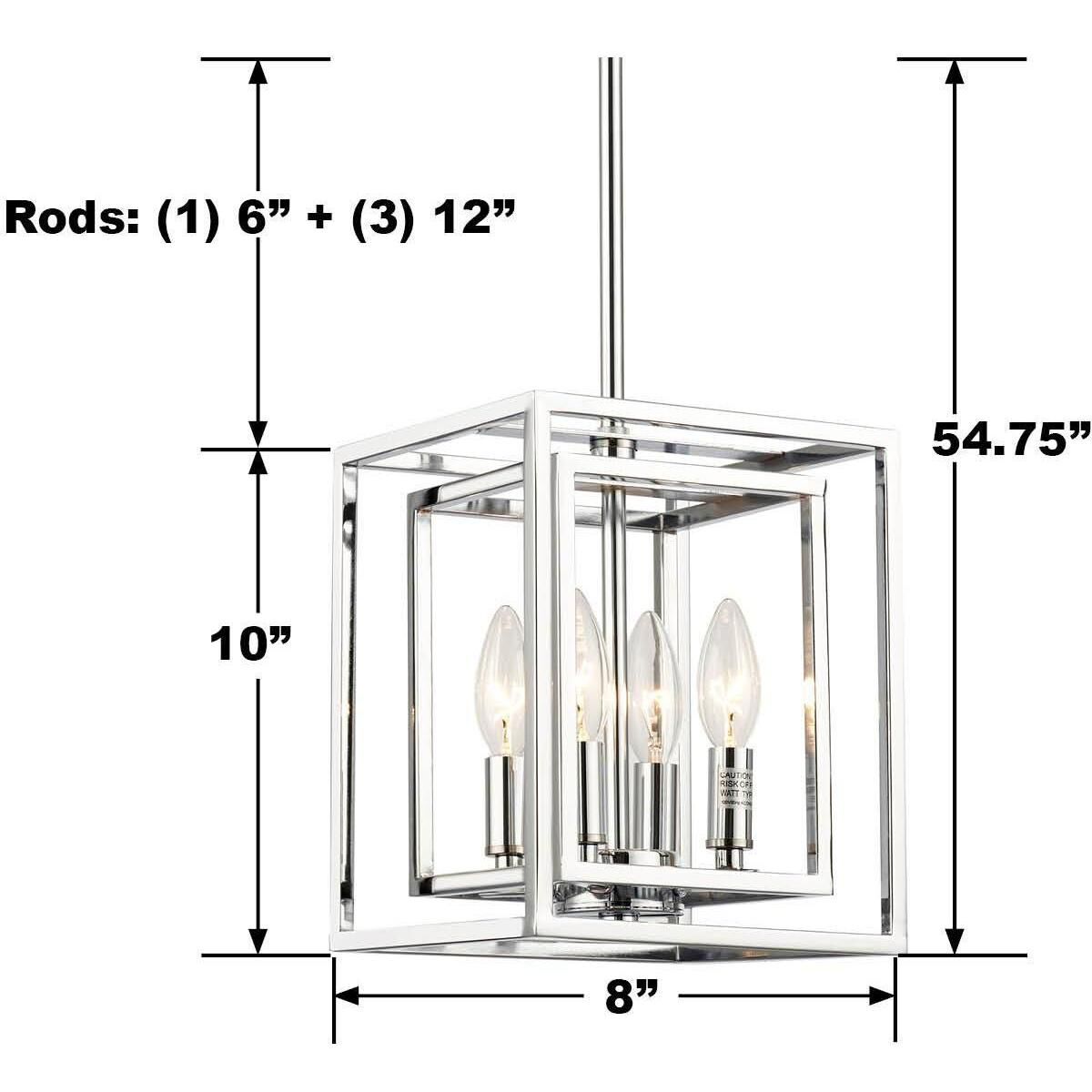 Kai 4 Light 8 inch Polished Chrome Pendant Ceiling Light