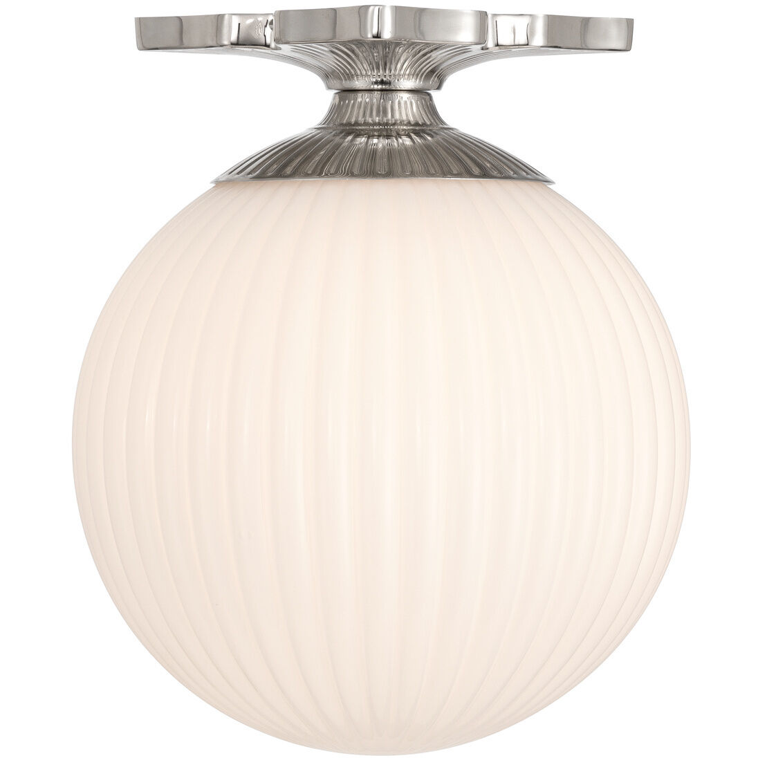 Orly 1 Light 10 inch Polished Nickel Semi Flush Ceiling Light