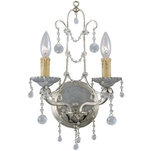 Paris Market 2 Light 10 inch Silver Leaf Sconce Wall Light