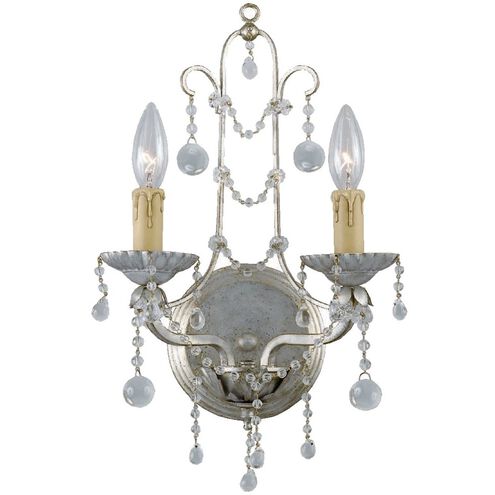 Paris Market 2 Light 10 inch Silver Leaf Sconce Wall Light