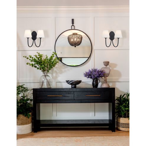 Juno 2 Light 15 inch Black Forged Sconce Wall Light