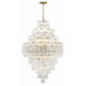 Addis 20 Light 31.5 inch Aged Brass Chandelier Ceiling Light in Clear