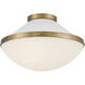 Xander 2 Light 16.25 inch Vibrant Gold and White Flush Mount Ceiling Light