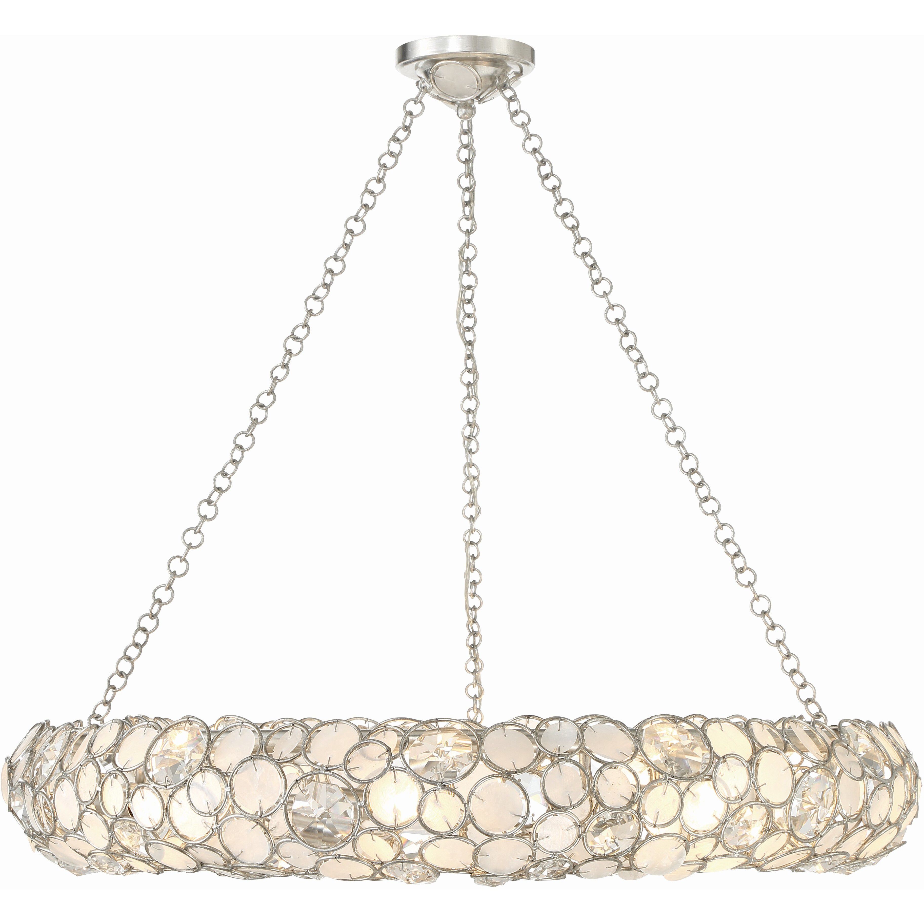 Palla 8 Light 32 inch Antique Silver Chandelier Ceiling Light
