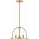 Abbott 3 Light 13.75 inch Vibrant Gold Mini Chandelier Ceiling Light
